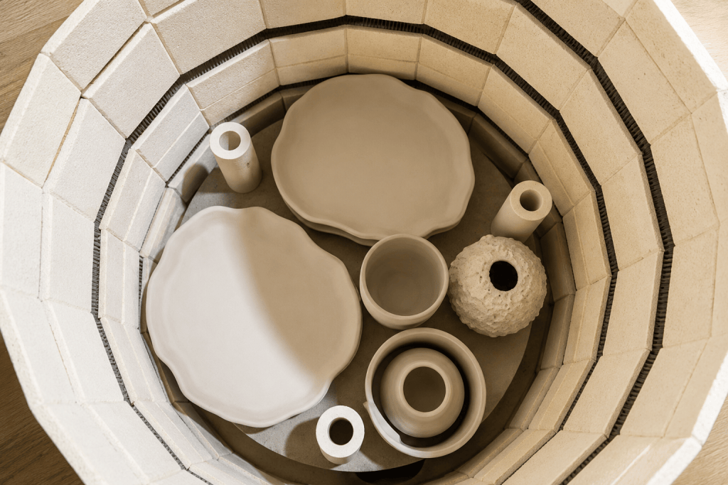Pièces en céramique avant cuisson